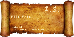 Piff Solt névjegykártya